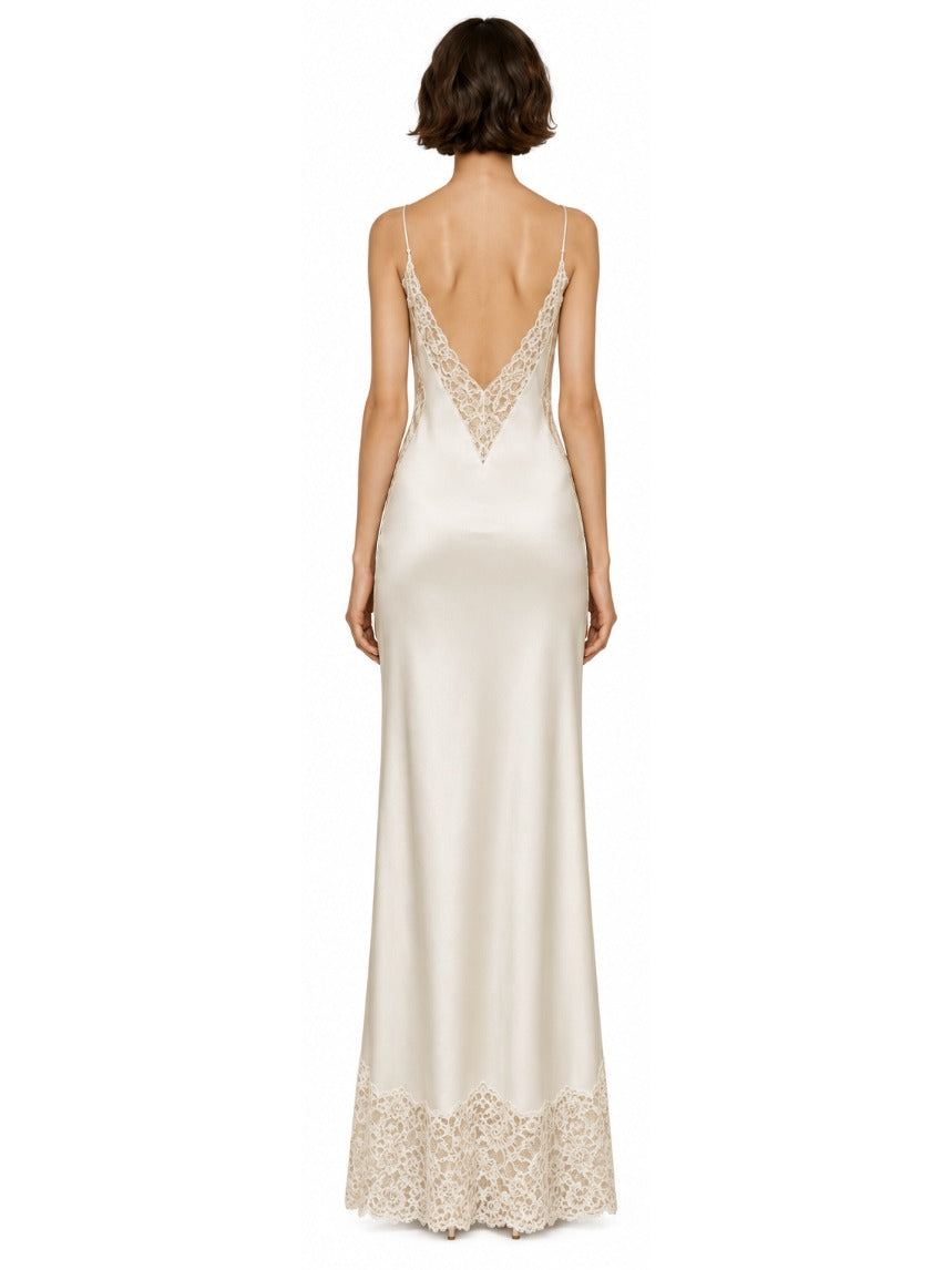 CAMILLE MAXI SLIP - ANTIQUE IVORY