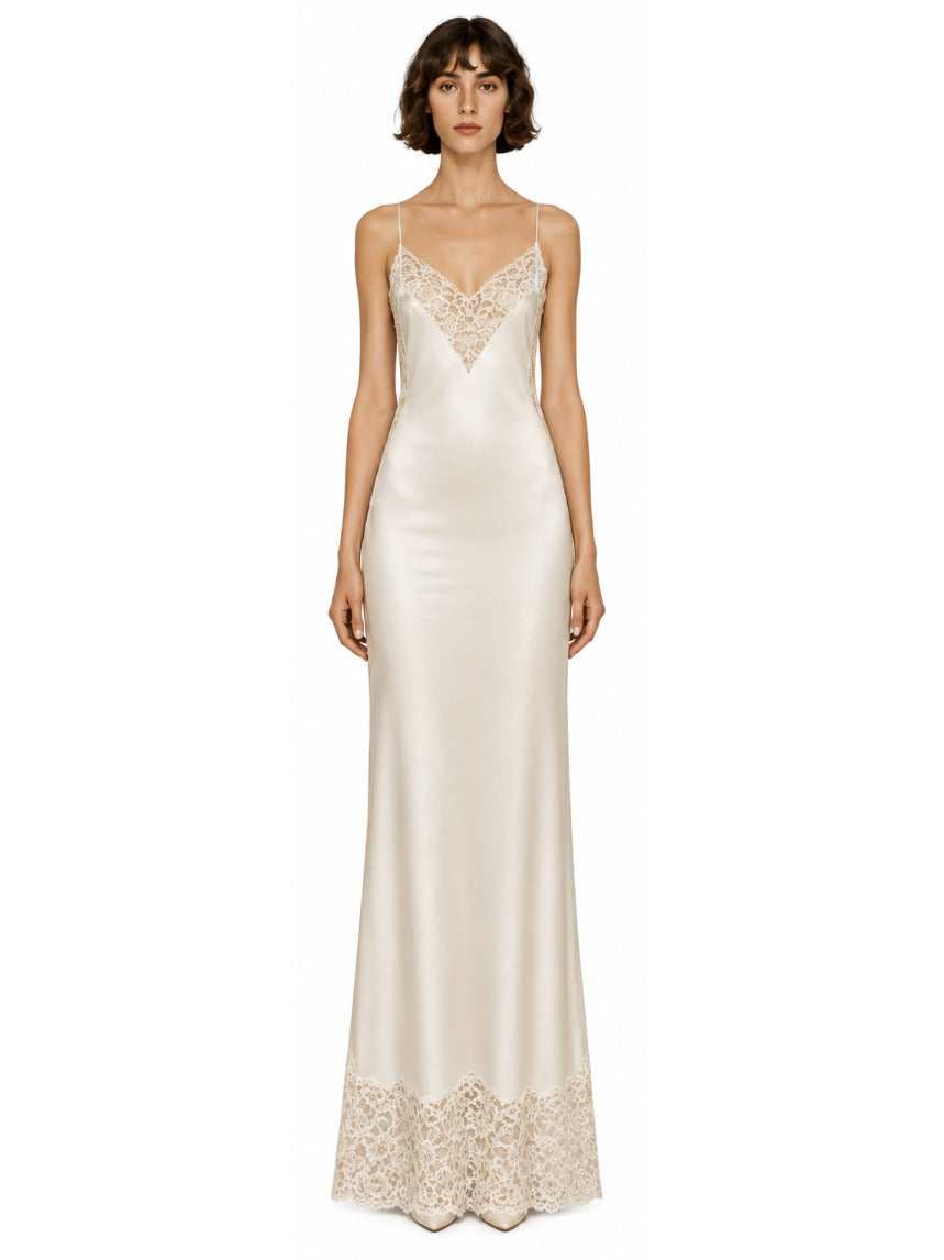 CAMILLE MAXI SLIP - ANTIQUE IVORY