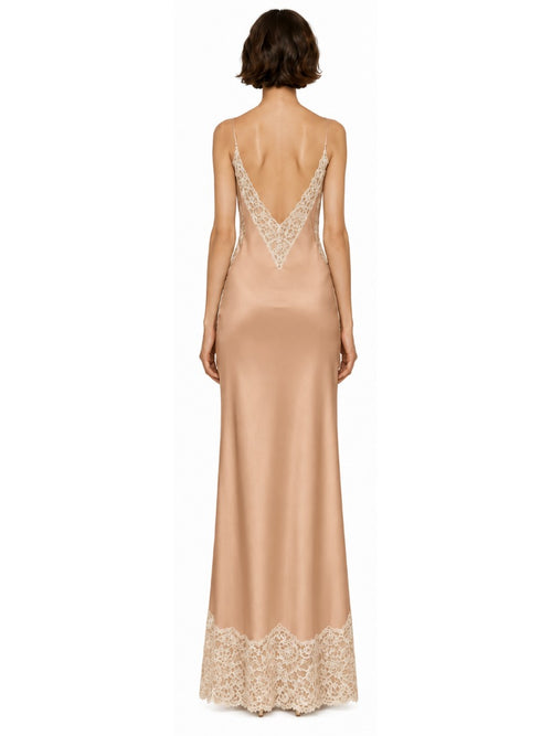 CAMILLE MAXI SLIP - POWDER APRICOT