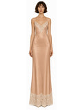 CAMILLE MAXI SLIP - POWDER APRICOT