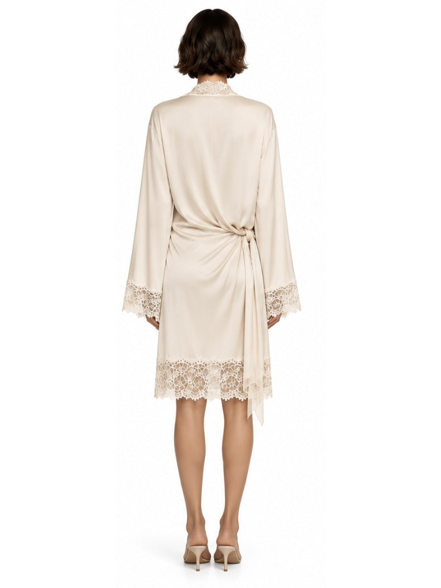 CECILE MIDI ROBE - ANTIQUE IVORY