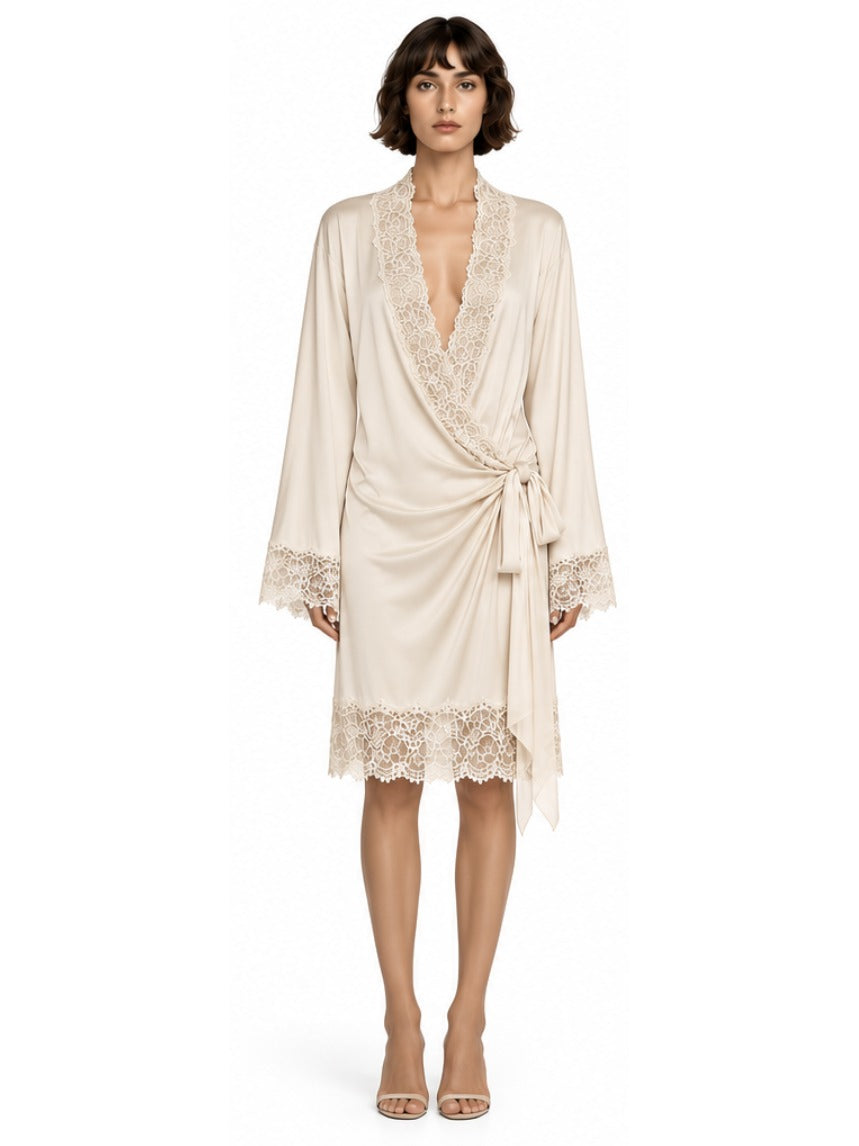 CECILE MIDI ROBE - ANTIQUE IVORY