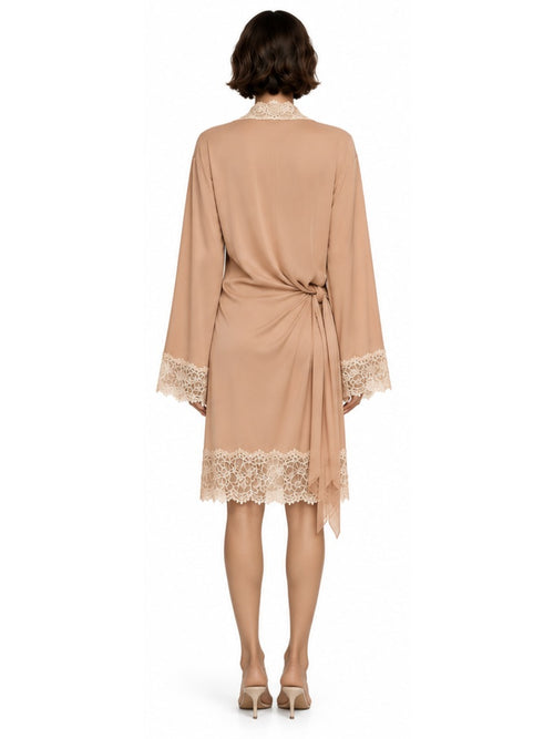 CECILE MIDI ROBE - POWDER APRICOT